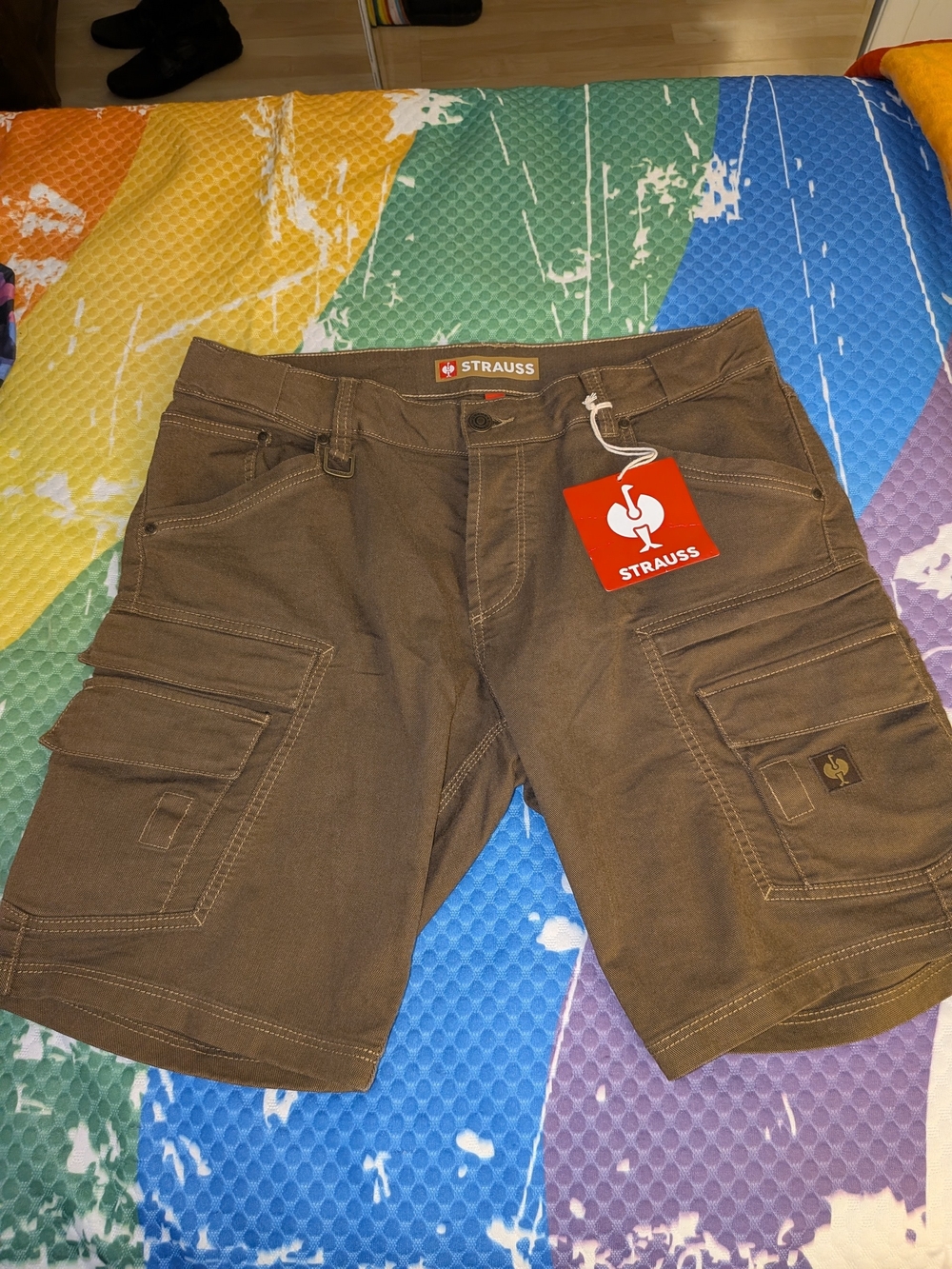 Strauss Men's Brown Cargo Shorts — Heavy-Duty Workwear